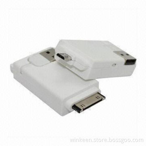 Mini Portable Power Station, Built-in 30pin and Micro USB, Designed for iPhone, iPod, Smartphones